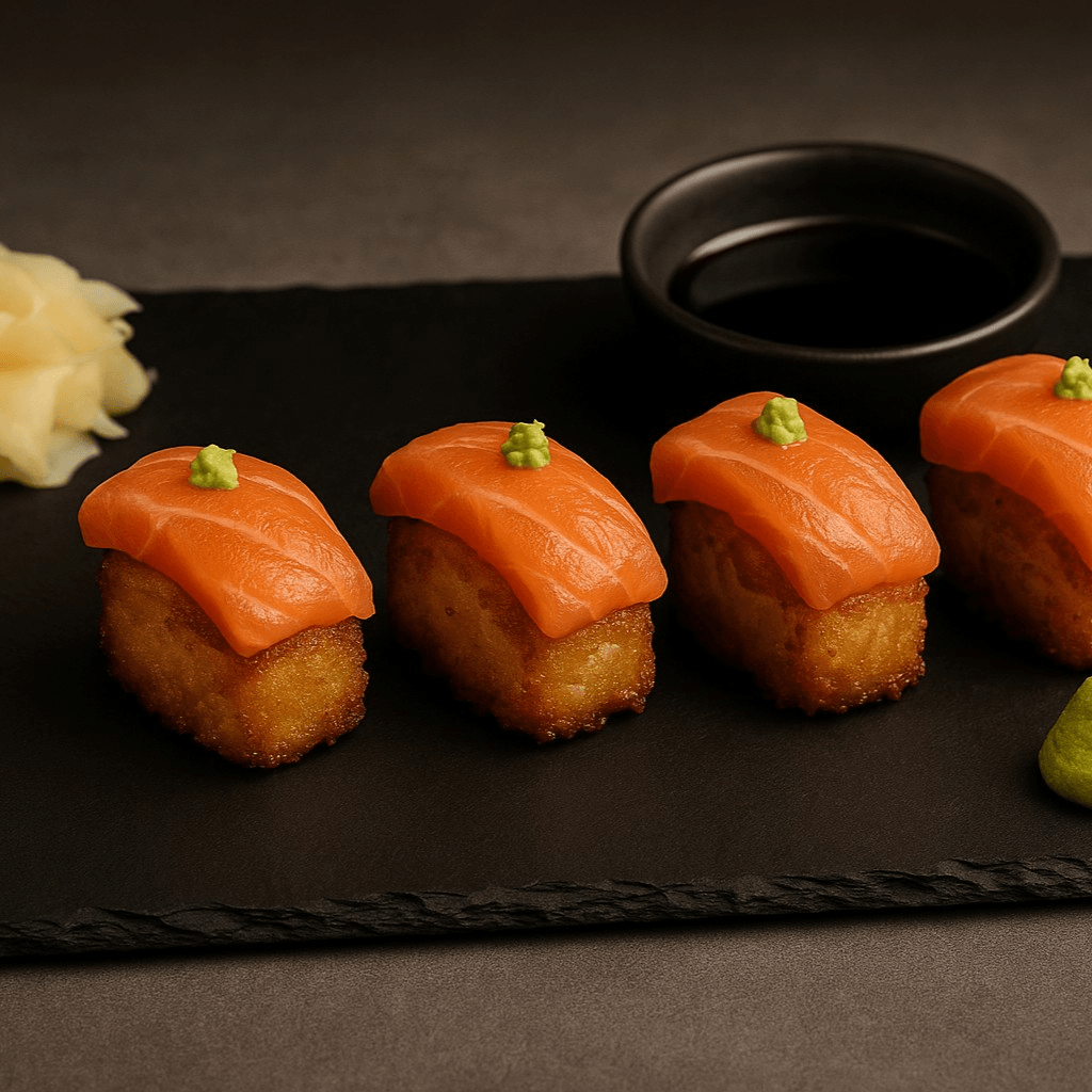Traditional Salmon Crispy Rice.