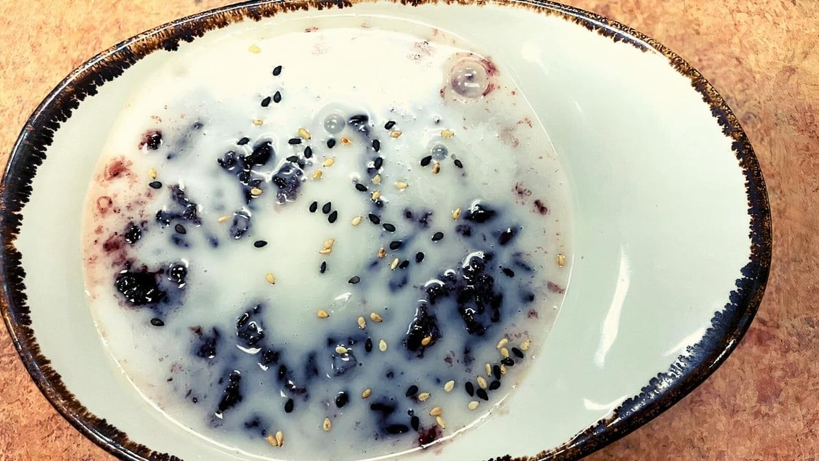 PURPLE RICE PUDDING.