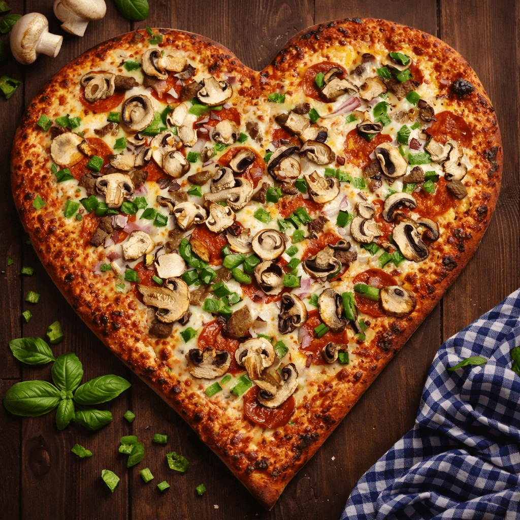 Heart Shaped Pizza.