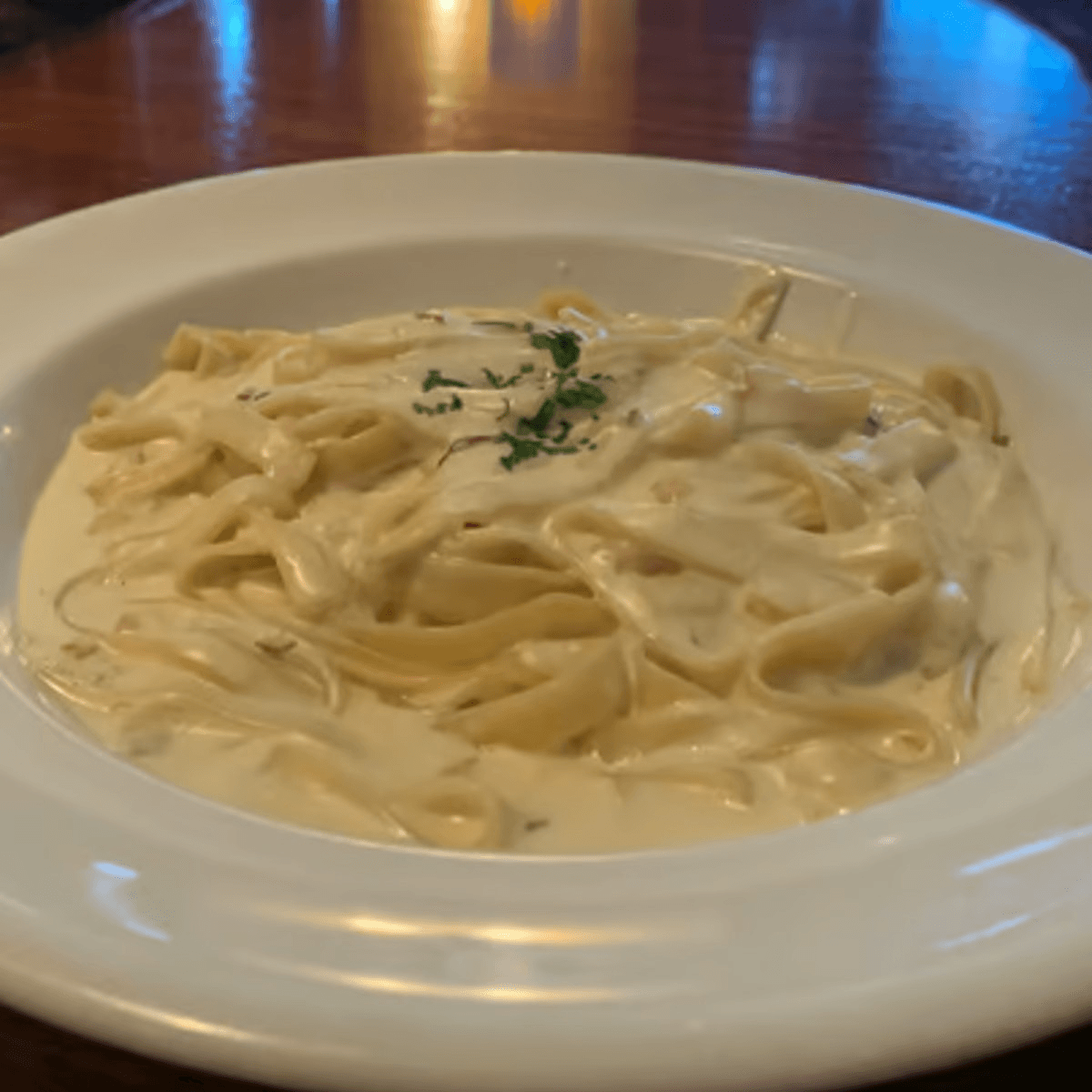 Fettuccine Alfredo Pasta.