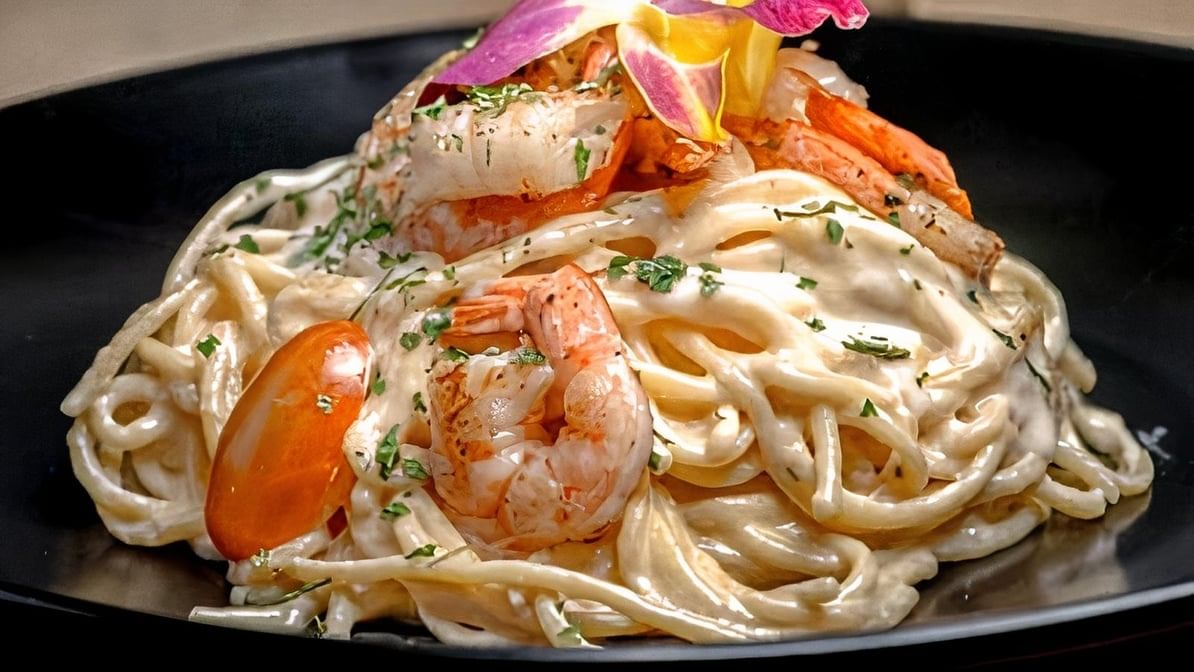 Spaghetti Con Camarones.