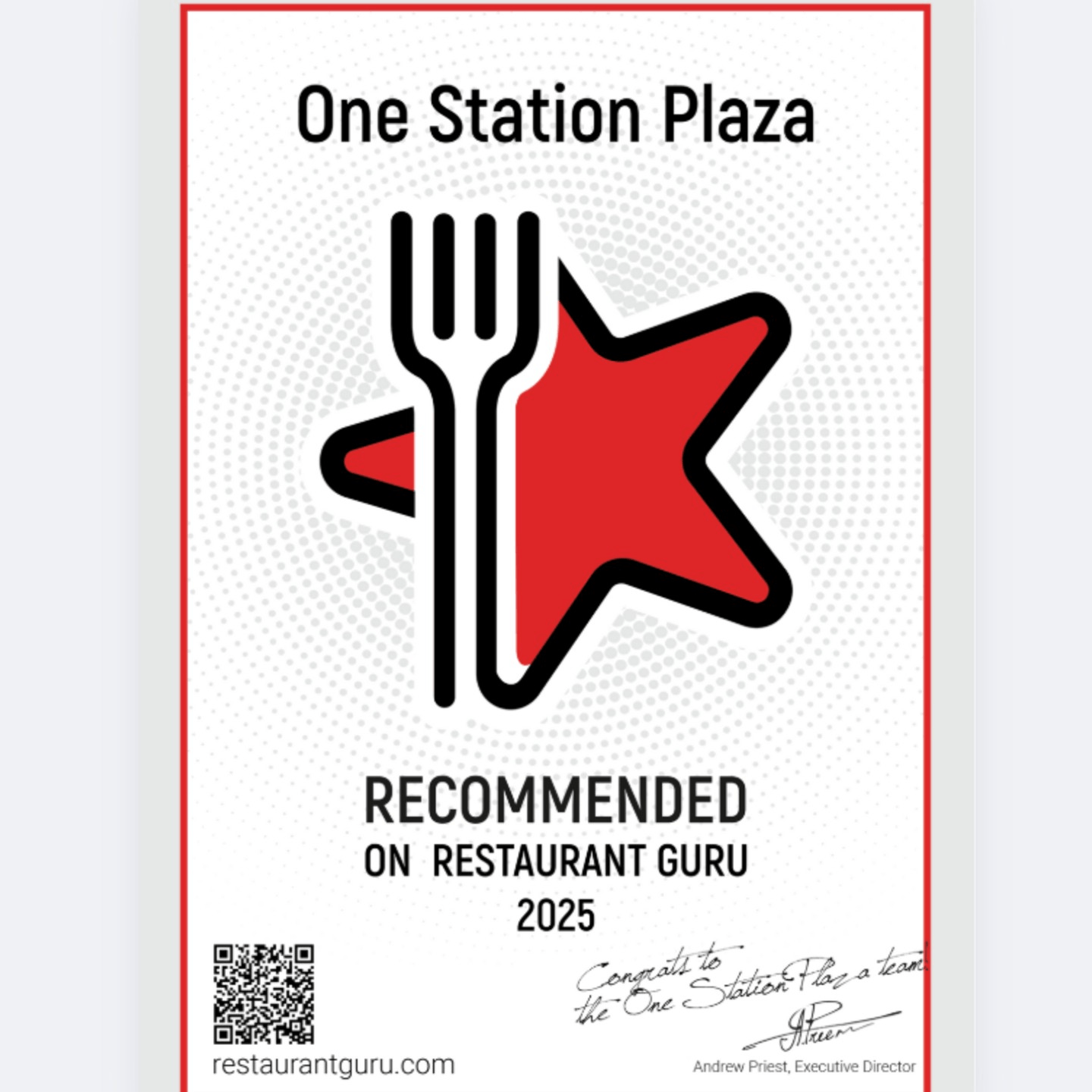 RECOMMENDED ON RESTAURANT GURU FOR 2025