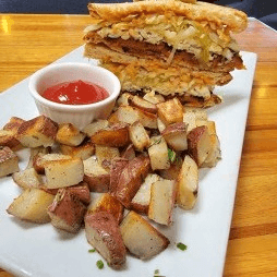 Vegan reuben sandwich.