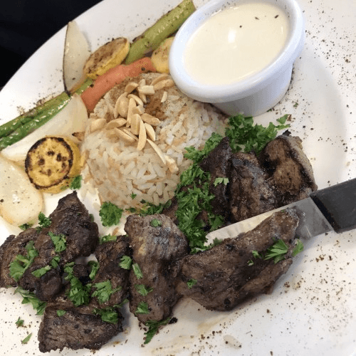 Lamb Kebab Plate.