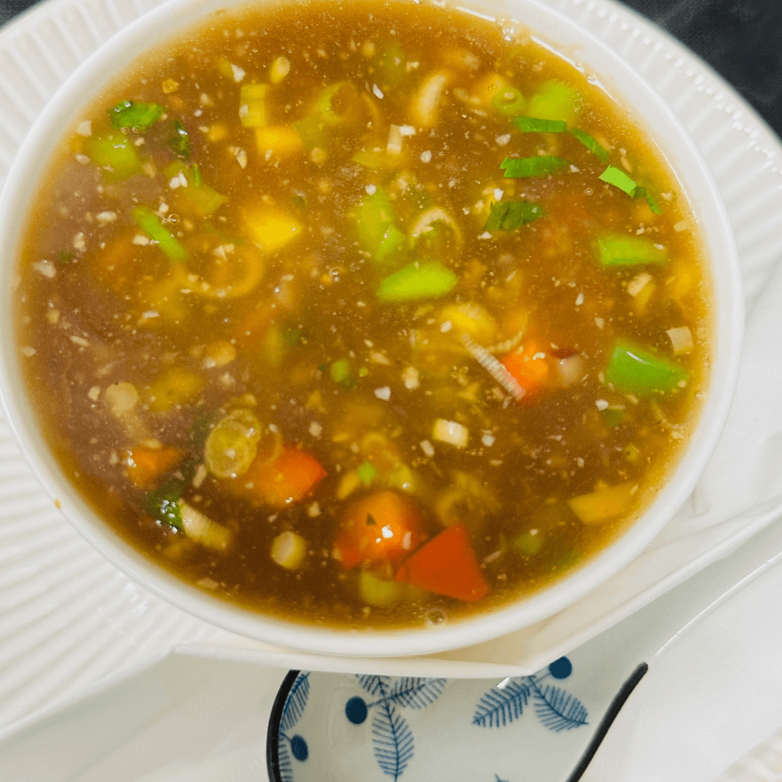 Chicken hot & sour soup.