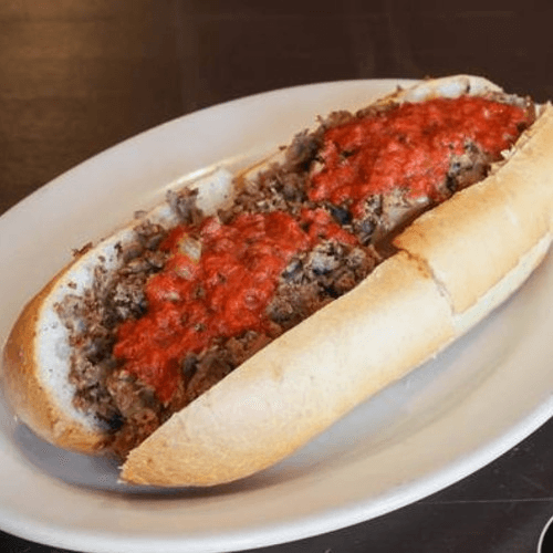 Chicken Cheese Steak Sandwich.