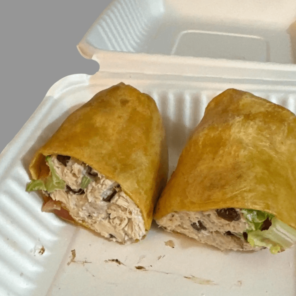 Cranberry Walnut Chicken Salad Wrap.