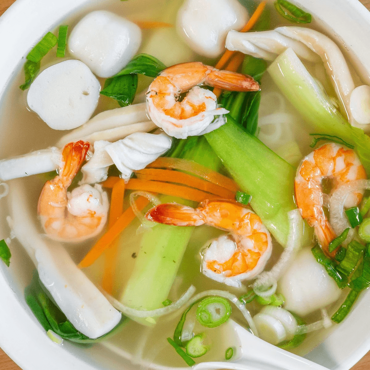 Seafood noodle soup.