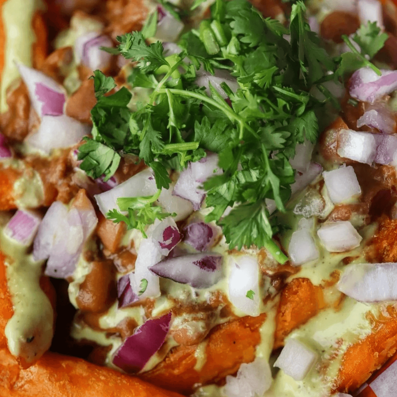 Vegan Loaded Chili Fries.