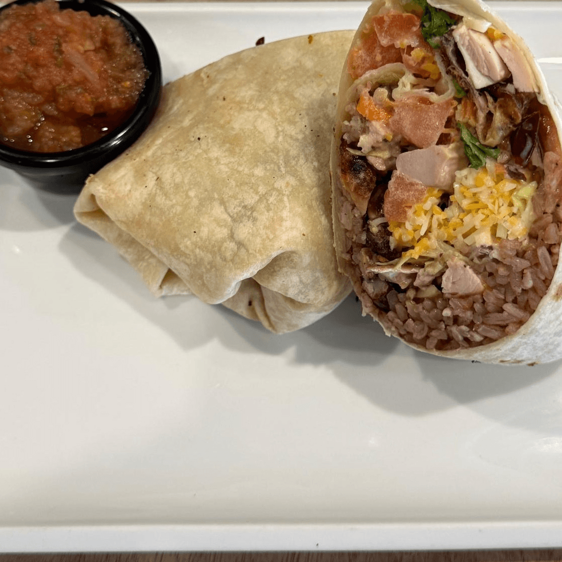 Jerk Chicken Burrito.