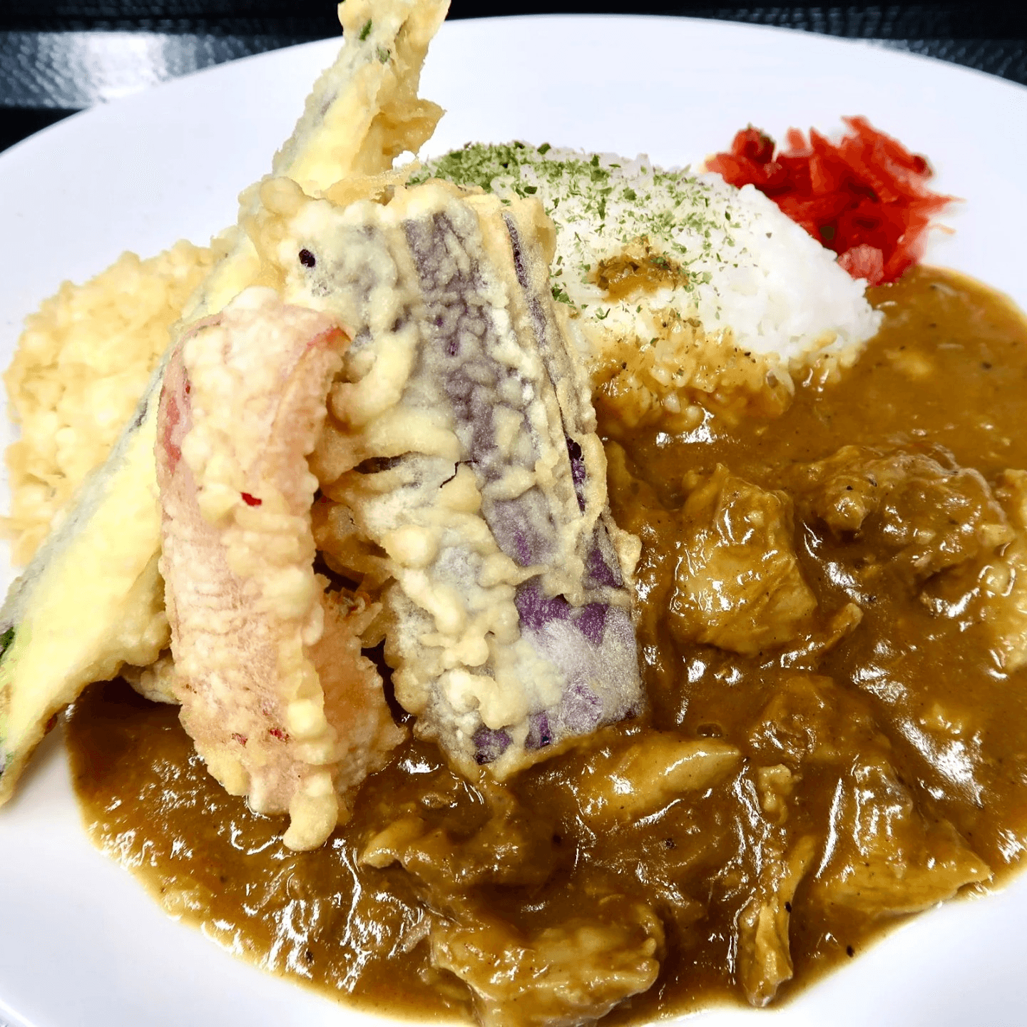 Gyusuji Curry w/ Tempura Set