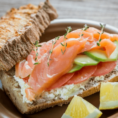 Smoked Salmon Sandwich.