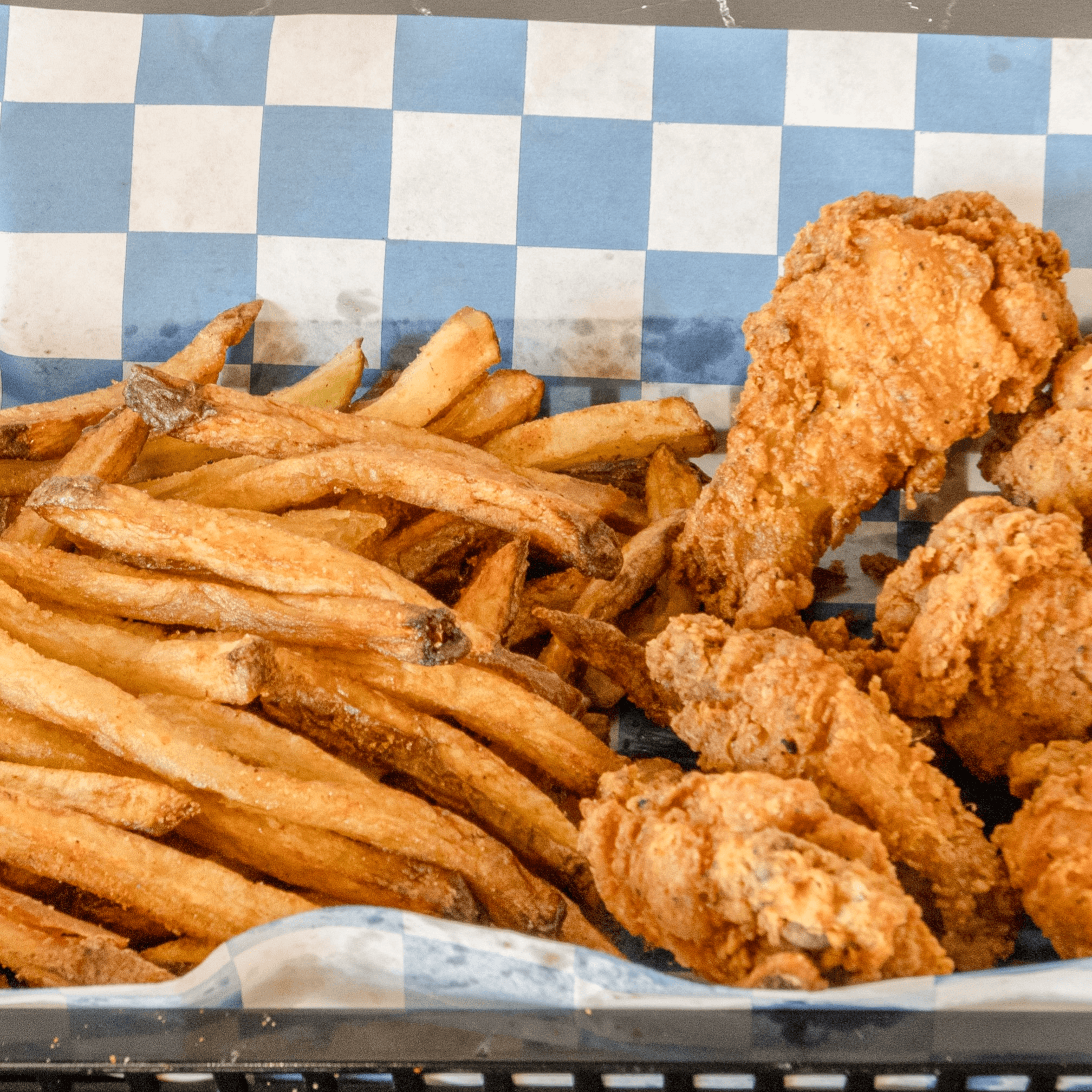 24 piece party wings w/crinkle fries.