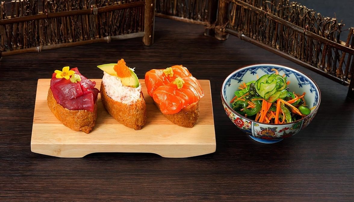 3pc Inari Set (+ Housemade Seaweed Salad).