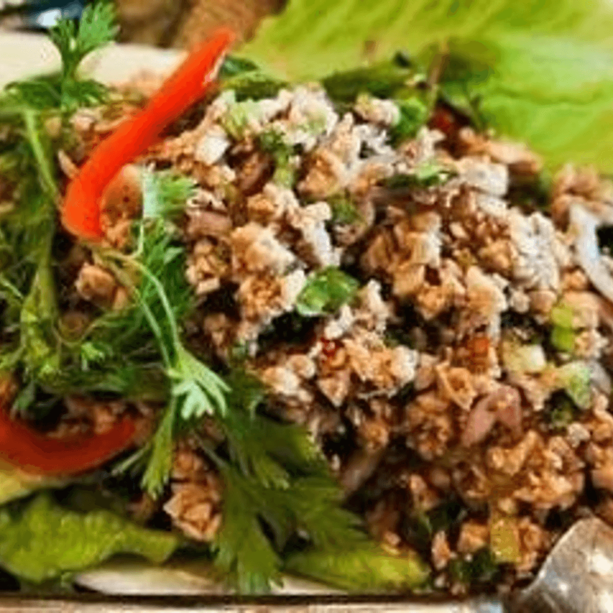 Laab Chicken or Beef.