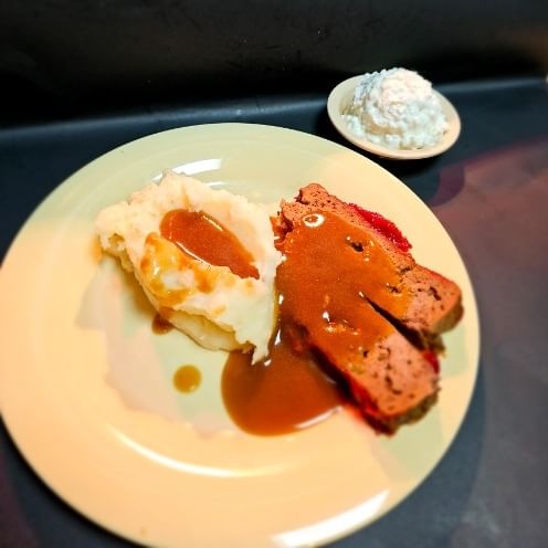 Senior meatloaf dinner.