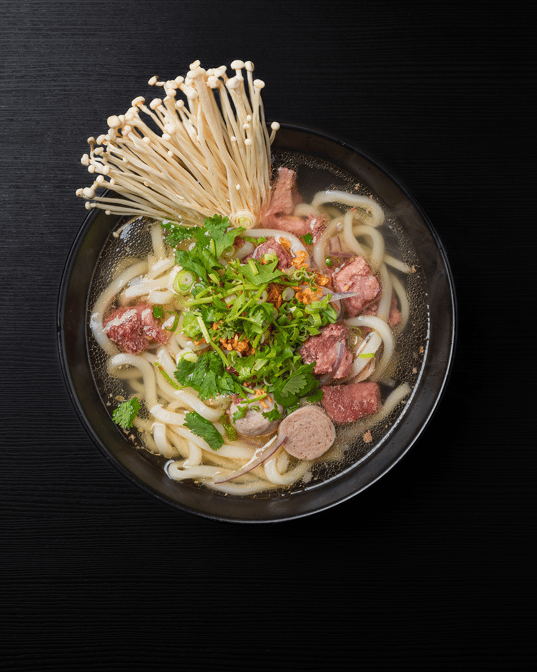 Udon Beef Noodle ເຂົ້າປຽກຊີ້ນ.