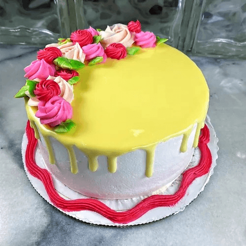 6" Lemon Raspberry Cake- Serves 6-8