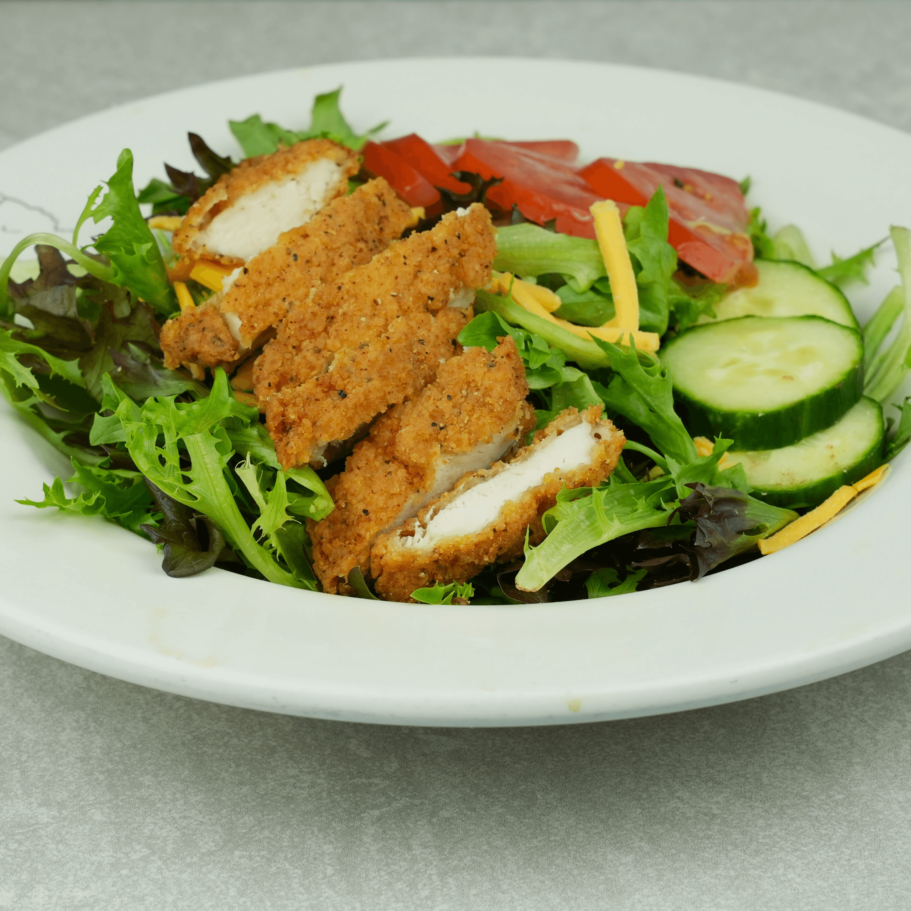 Crispy or Grilled Chicken Salad.
