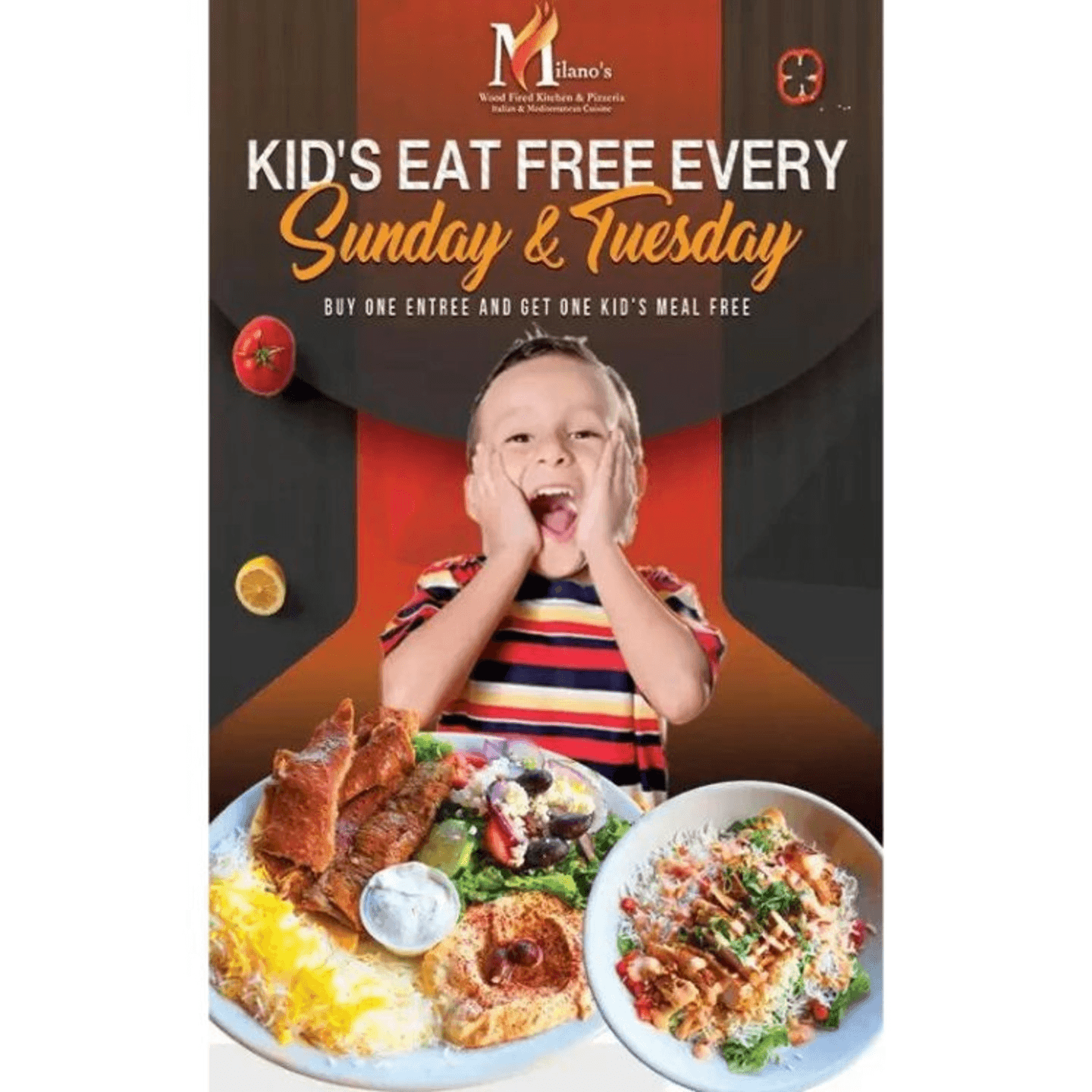 Kids Eat Free – Sundays & Tuesdays!