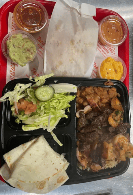 Chef Special Platter (1/2 Chicken, 1/2 Steak, 1/2 Shrimp).