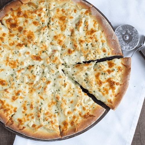 White Garlic & cheese Pizza 14"