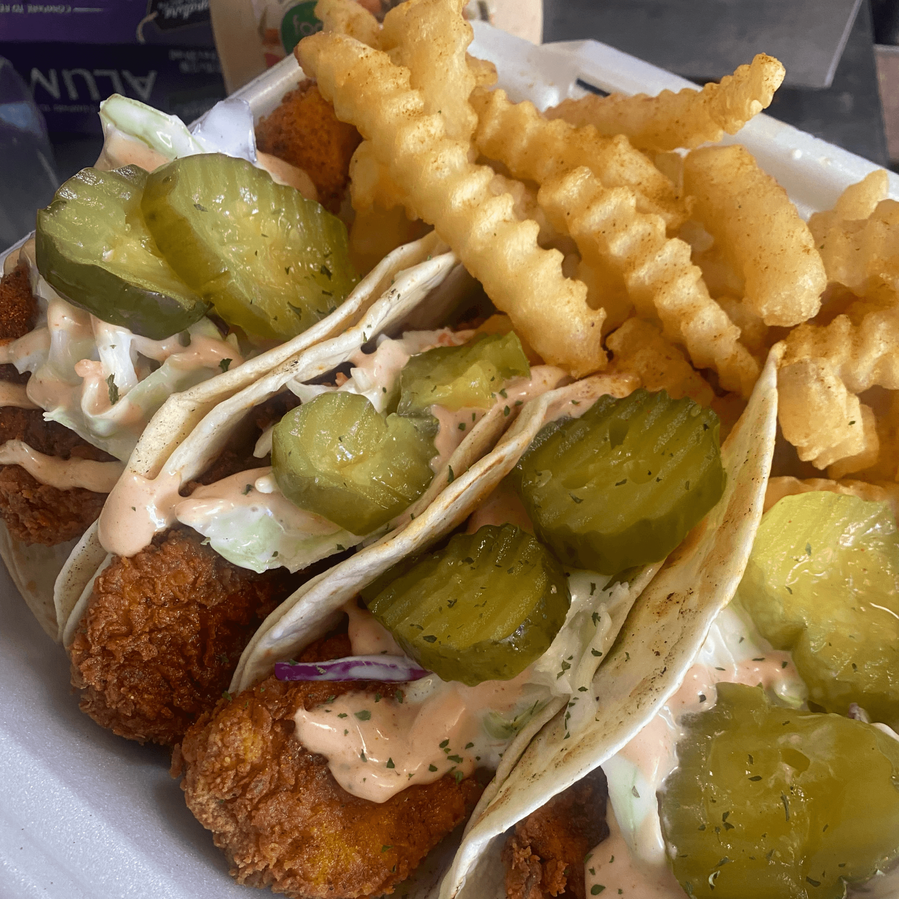 Hot Chicken Tacos.