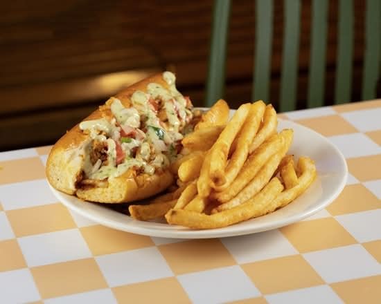 Caribbean Cheesesteak + Fries.