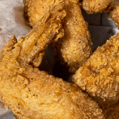 3 Whole Wings With Cornbread.