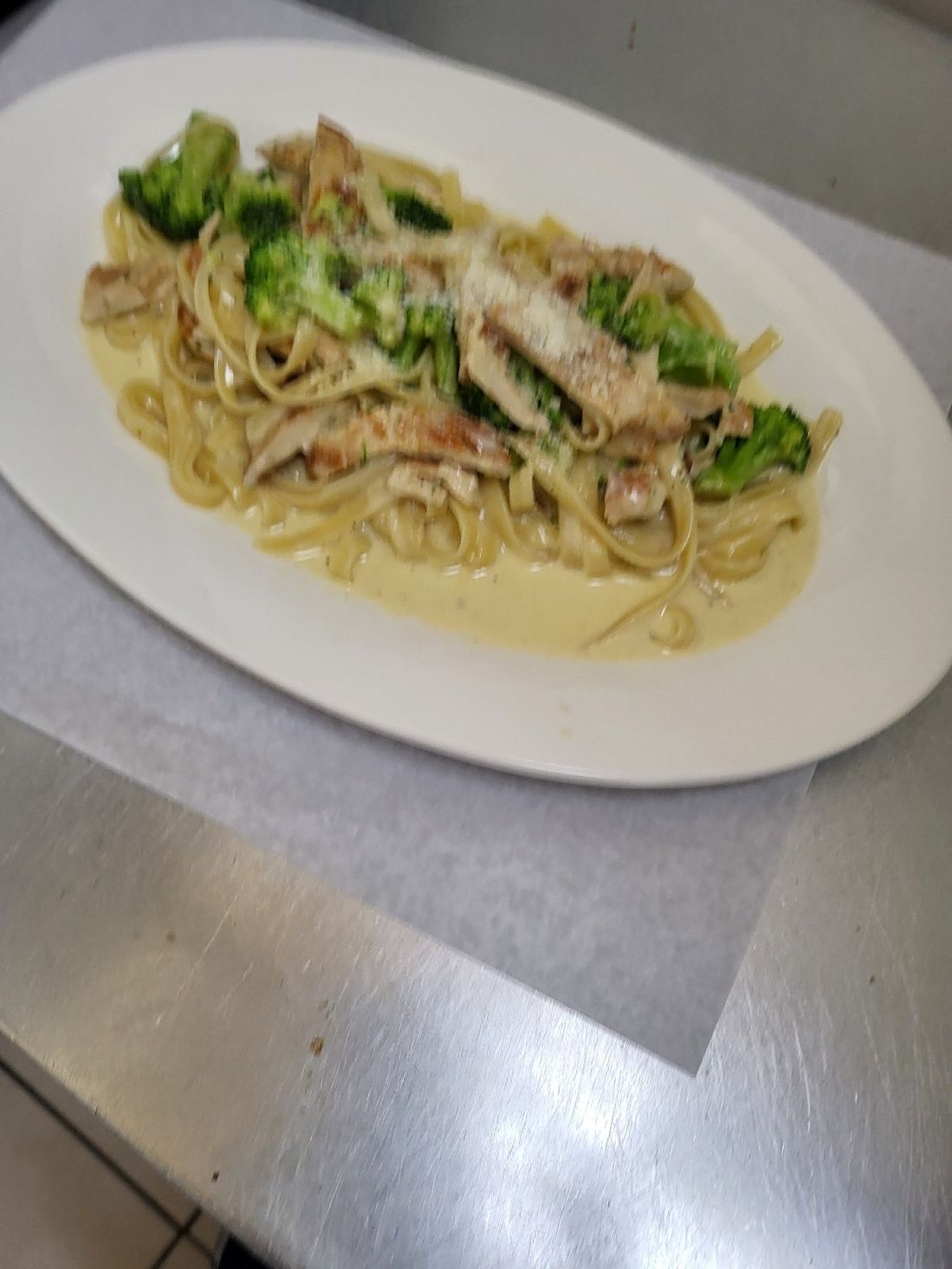 Chicken Broccoli Alfredo.