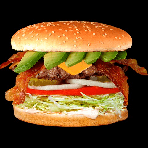 Avocado Bacon Cheeseburger