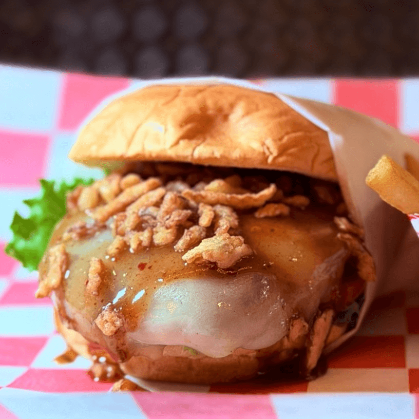 MAMDANI MASALA BURGER with Free Fries.