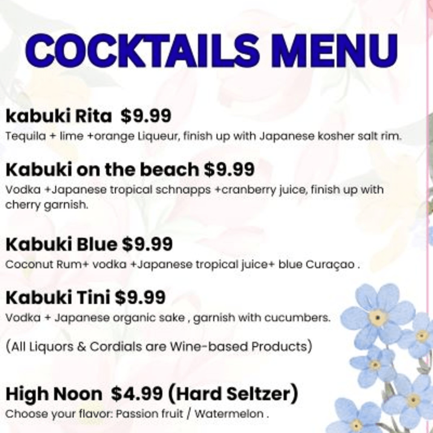 JAPANESE COCKTAILS & HARD SELTZER
