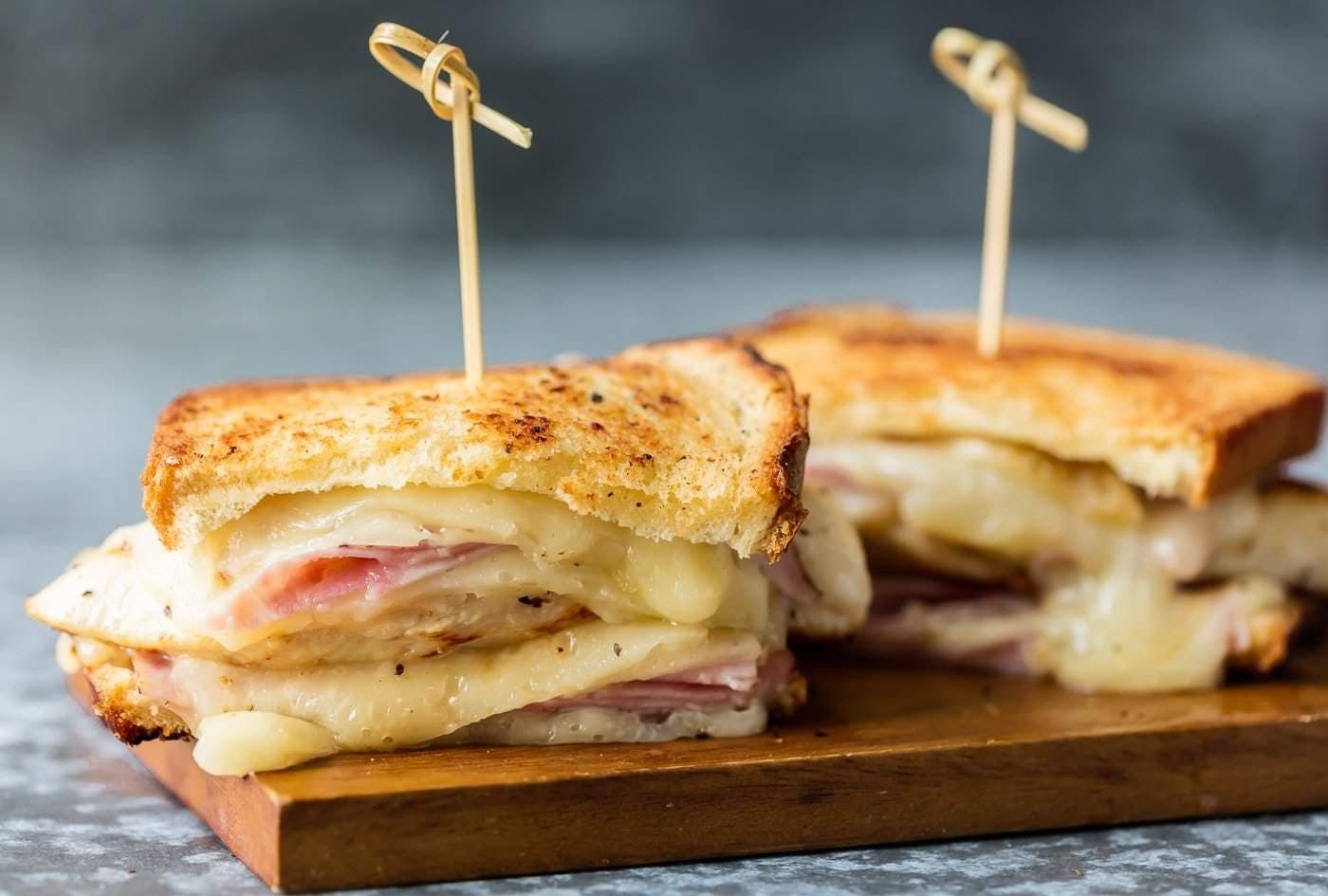 Chicken Cordon Bleu Grilled Cheese Sandwich.