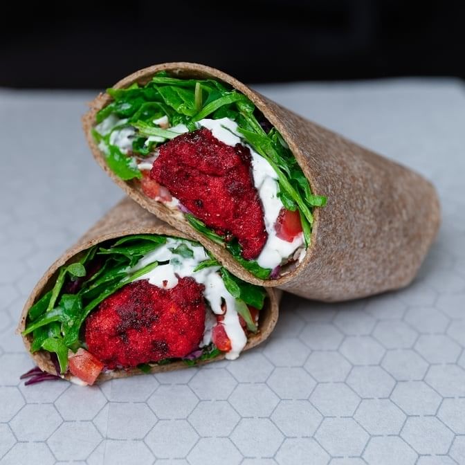 Tandoori chicken kabob wrap.