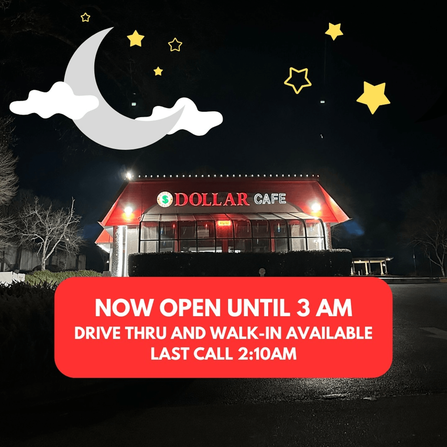 Great Food Anytime —Dine In, Late Night & Catering