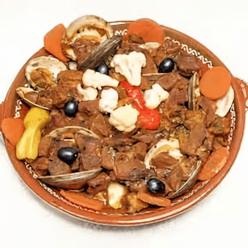 Pork Bites with Clams ( Servedwith Rice).