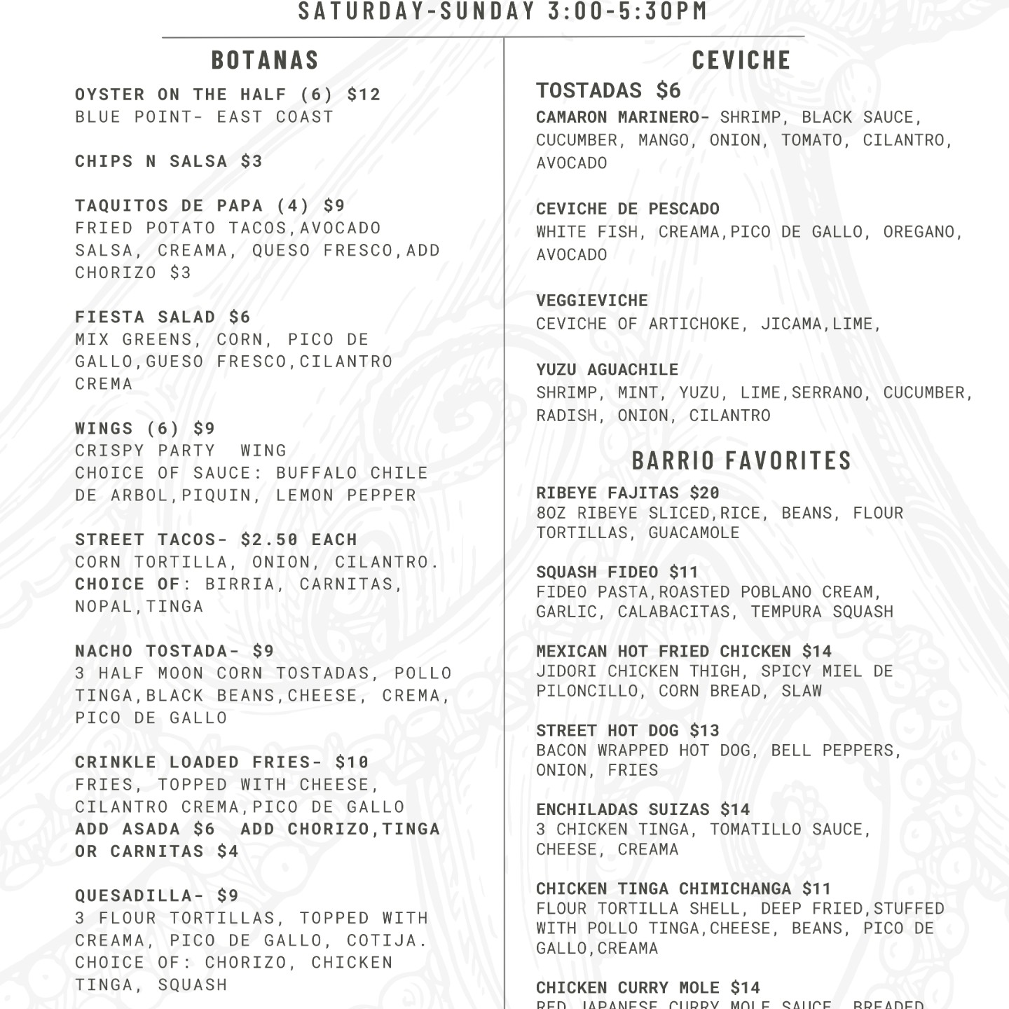 Recession Menu: Supporting Our Barrio