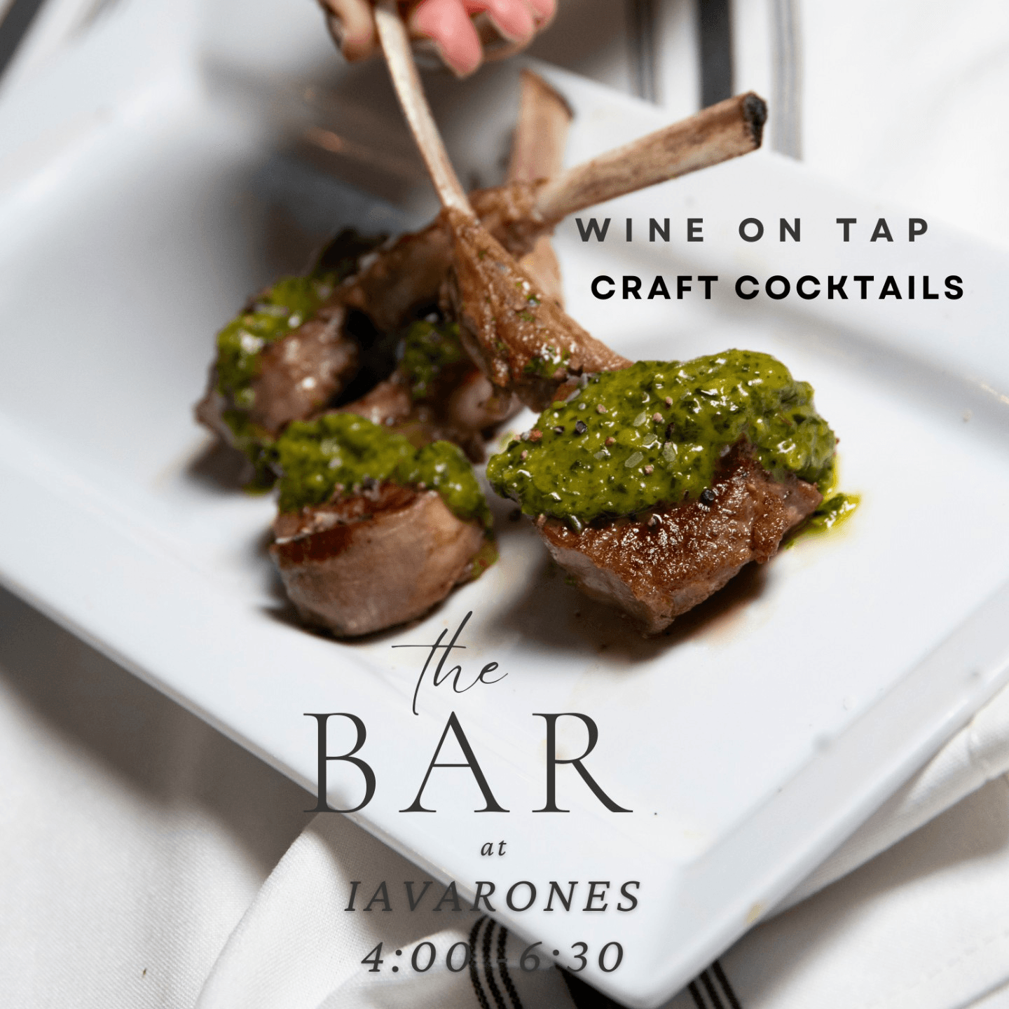 SOCIAL HOURS Every day: 4PM–6:30PM 