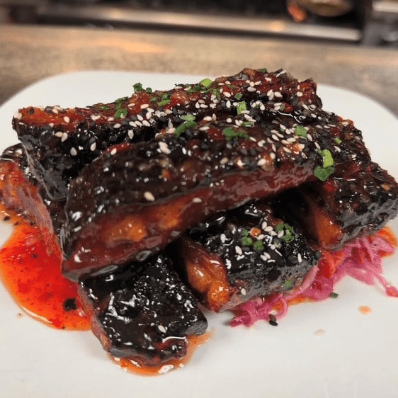 Asian Cajun Ribs Appetizer.