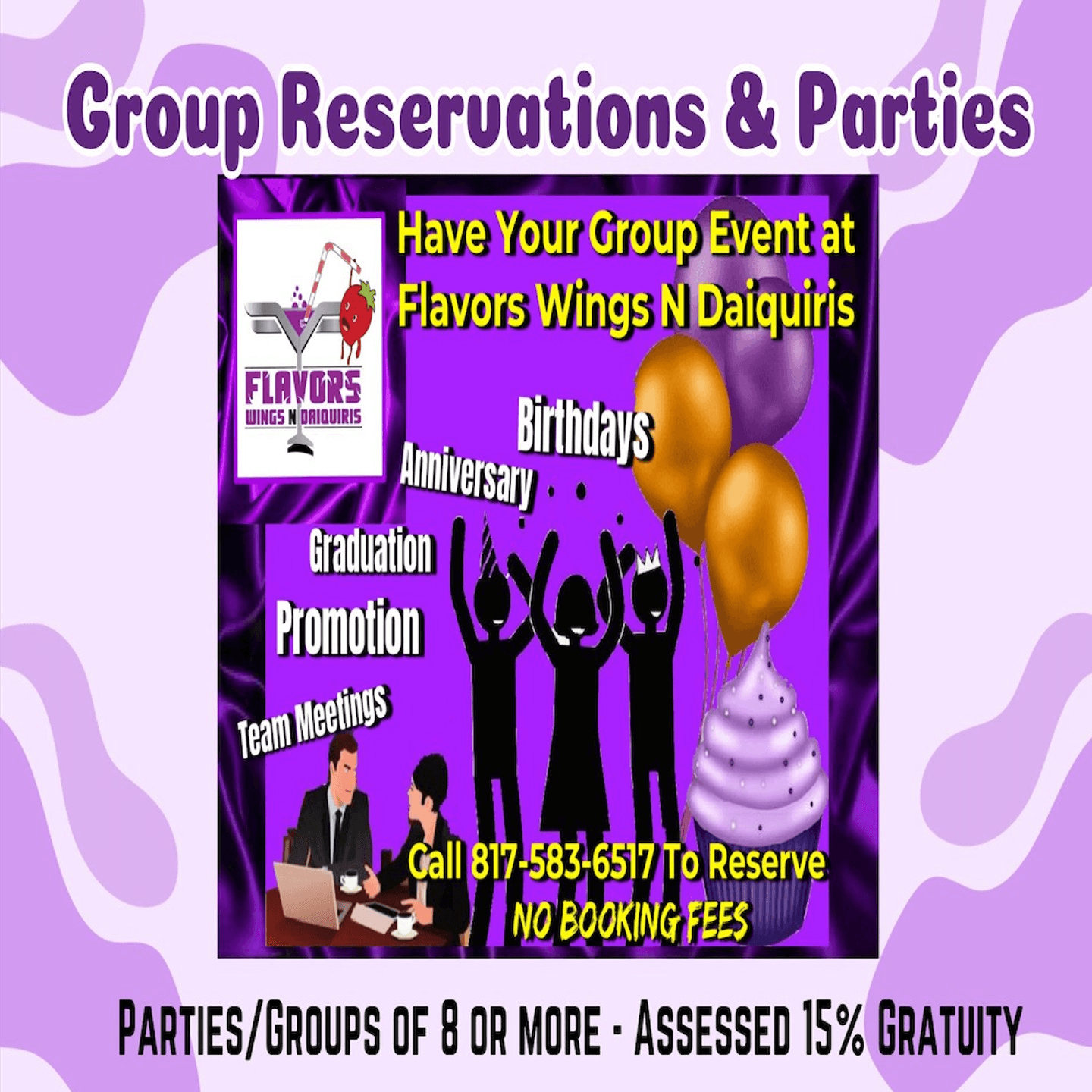 Have your Group Event at Flavors!