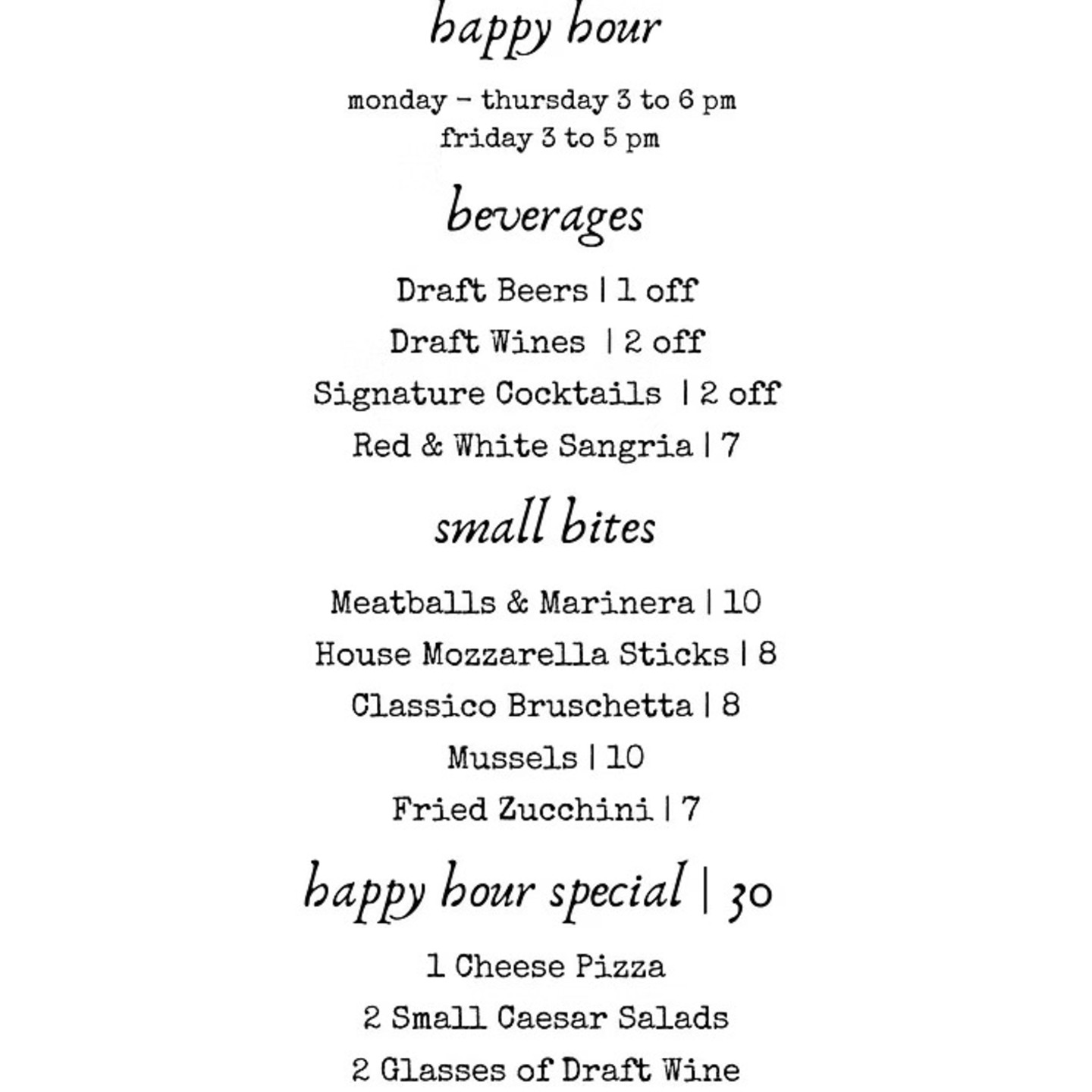 Happy Hour at Sam & Luca