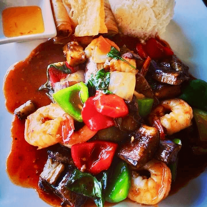 Sc - eggplant with thai basil.