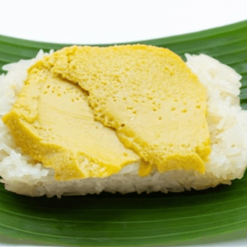 Sweet Sticky Rice w. Egg Custard.