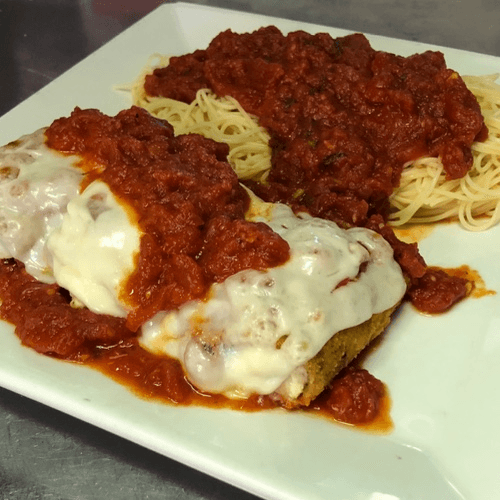 Eggplant Rollatini appetizer.