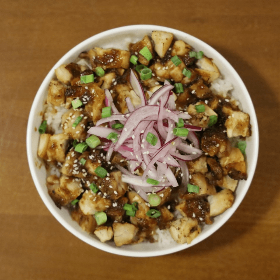 Galbi Sauce Chicken Rice Bowl.