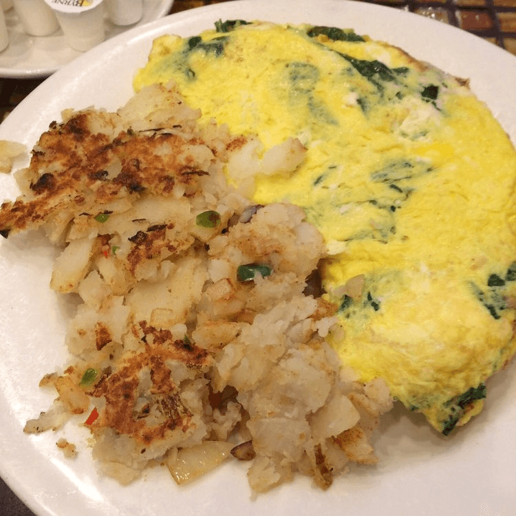 Feta & Spinach Omelette.