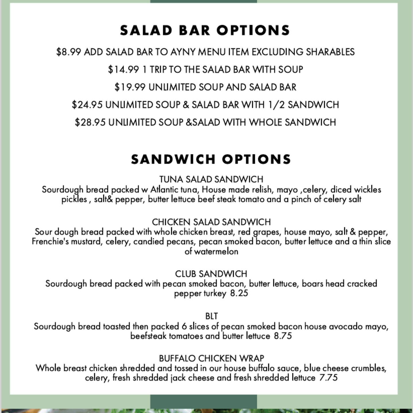 Grand opening of Our New  Soup & Salad Bar