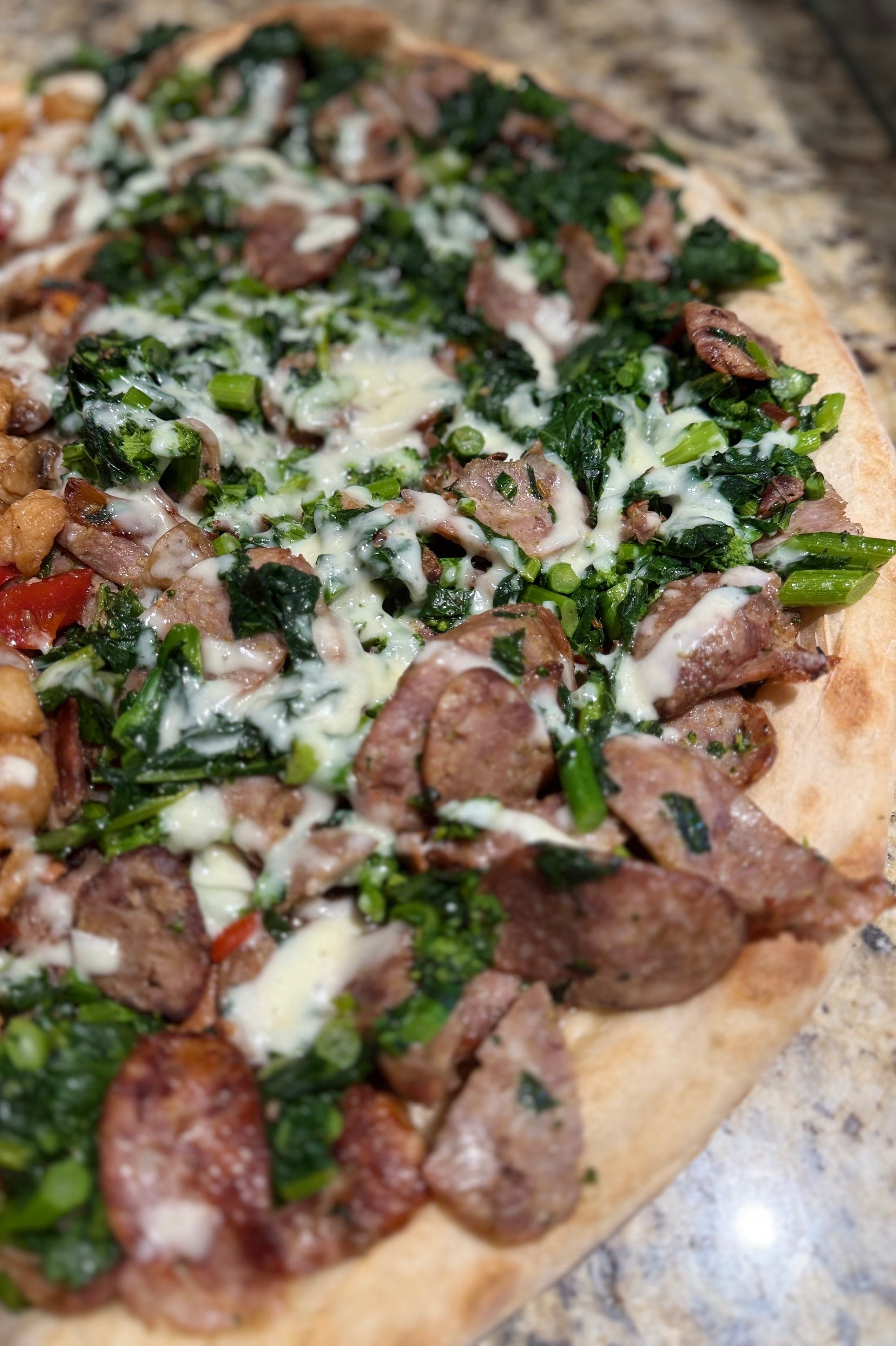Sausage & Broccoli Rabe Pizza.