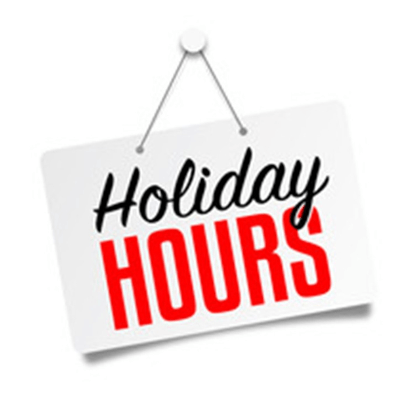 Announcement Holiday Hours